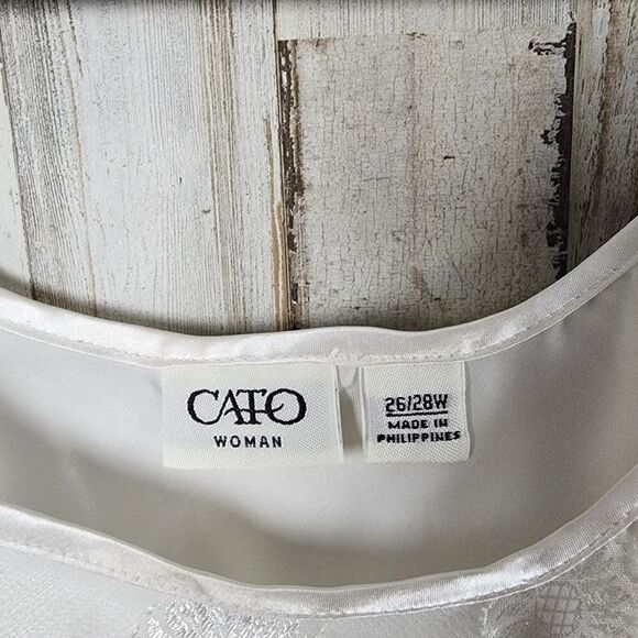 Cato Floral Mesh Tank Top White Size 26-28 - Picture 3 of 9